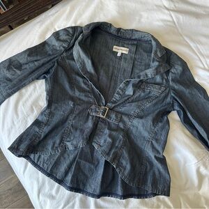 Emporio Armani Dark Denim Blue Fitted Blazer Jacket